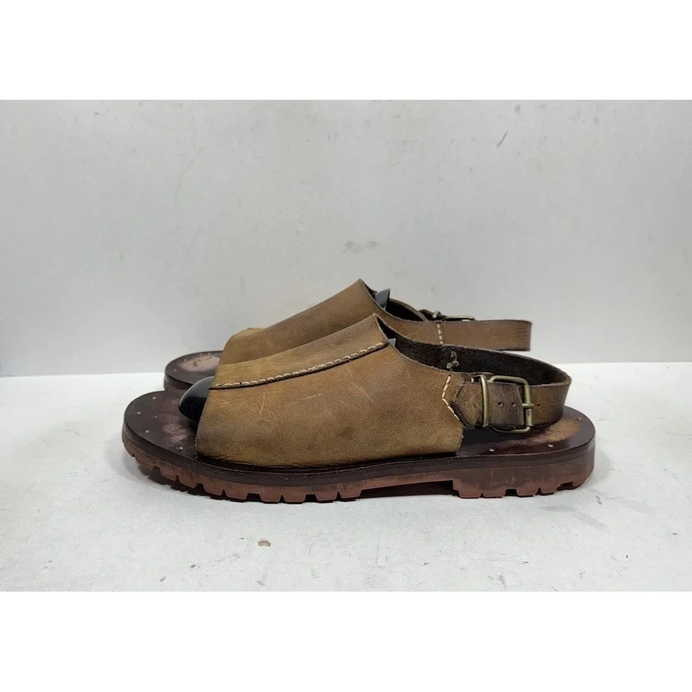 Vintage 90s Y2K Polo Sport Ralph Lauren Mens Size 10.5 D Brown Leather Sandals